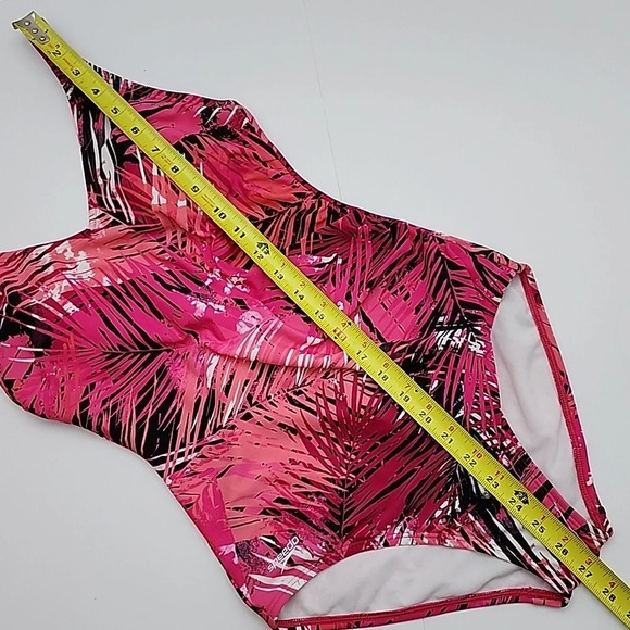 Speedo Women's One Piece Hot Pink Tropical Print Swimsuit Size 8 - Picture 11 of 14